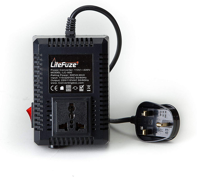 LiteFuze LC-500 Watt Step Up/Down Compact Travel Voltage Converter