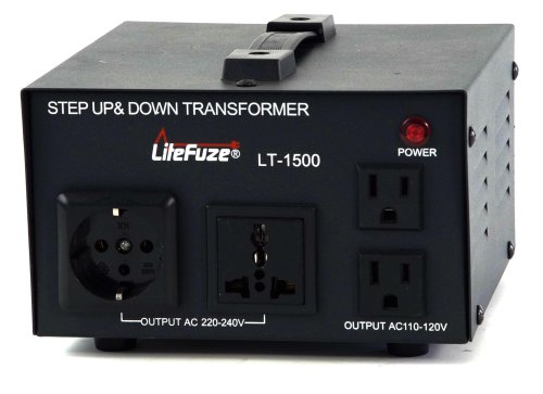 LiteFuze 1500 Watts Heavy Duty Voltage Transformer Converter LT-1500