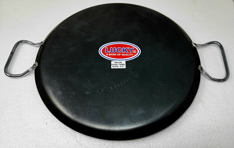 cast iron tawa pan with double