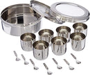 TABAKH Masala Dabba Spice Container Box with Spoons & Stainless Steel Cover