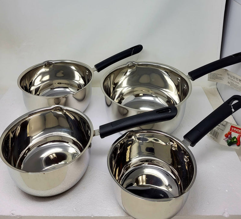 Vinod Stainless Steel Milkpan 4 Pcs Set