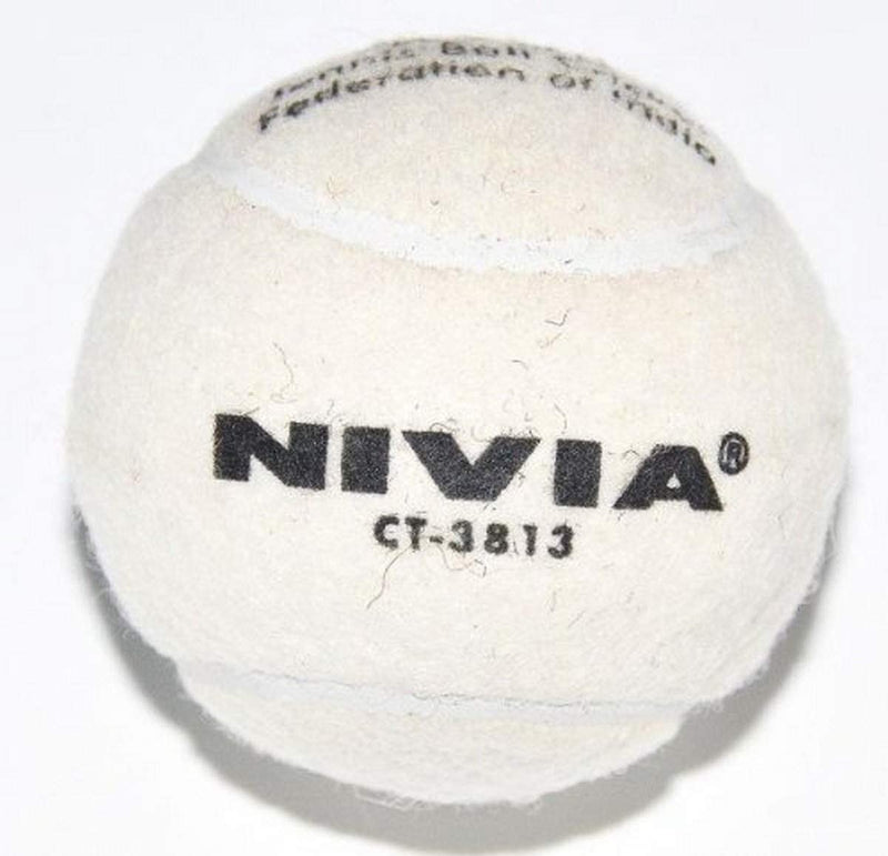 Nivia CT-3813 Heavy Hard Tennis Ball Cricket 6 Pack - White