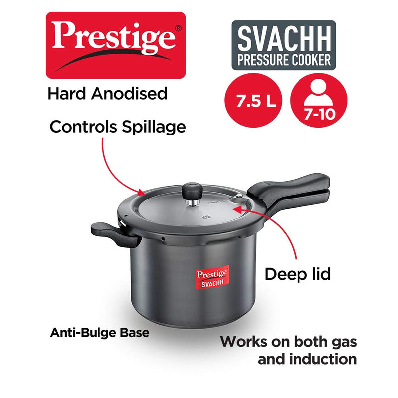 Prestige Svachh Hard Anodized Pressure Cooker 7.5 Liter