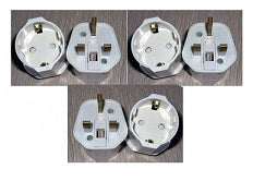 Ckitze GP-023 Schuko European to UK Grounded Plug Adapter (3 Pack)