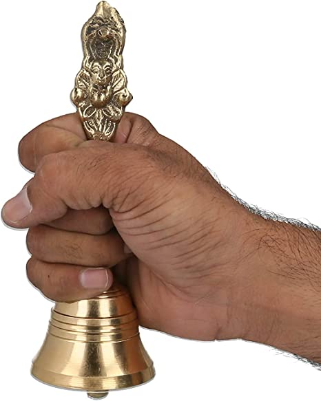 Tabakh 3.5" Hand Held Service Bell 1.5 Inch Diameter - Polished Brass
