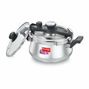 Prestige Svachh Clip-on 5 Litre Stainless Steel Pressure Cooker Handi with Glass Lid