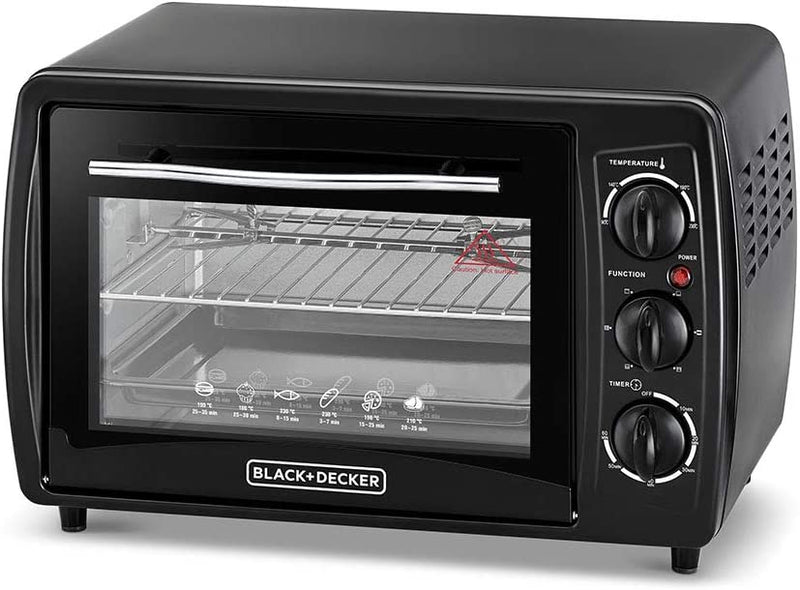 Black and Decker 19L Double Glass Multifunction Toaster Oven with Rotisserie for Toasting/ Baking/ Broiling Black TRO19RDG- 220v