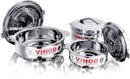 Vinod Stainless Steel Cold Hot Pot Food Insulated Casserole Double Wall 3pc Set